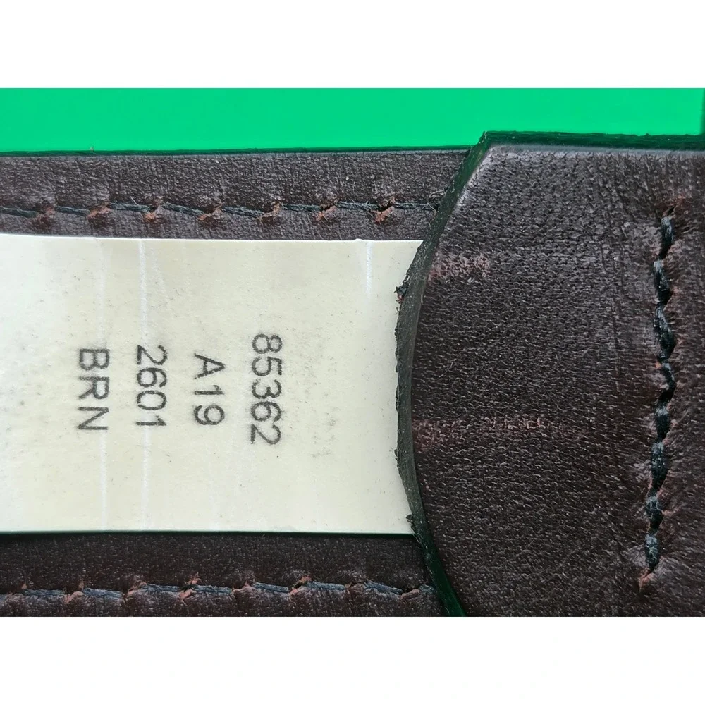 Duluth Trading Co Mens Brown Leather Lifetime Belt Solid Brass Buckle 48 85362